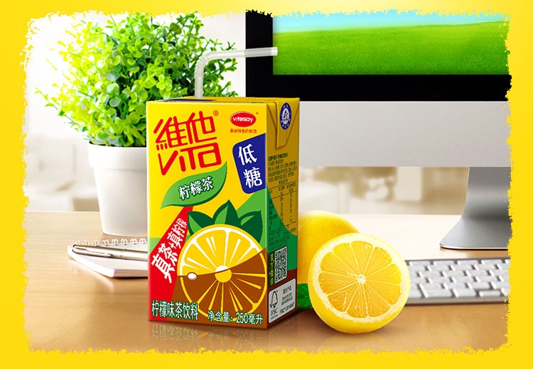 【京东 vitasoy/维他奶 维他 低糖柠檬茶250ml*24盒 整箱 柠檬味茶